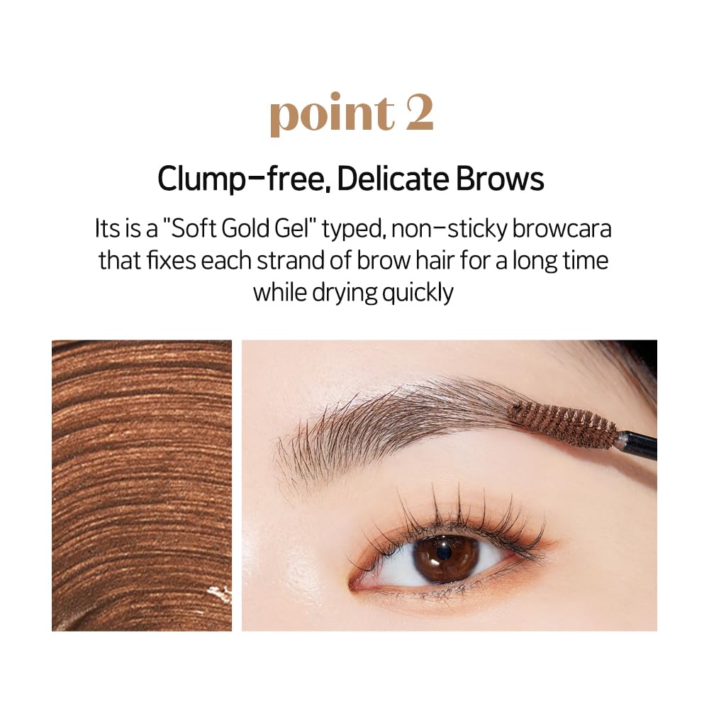 ETUDE Color My Brows, Brow Mascara, 3D Natural Coloring, Beeswax & Carnauba Wax, Moisturizing Brow Care, Eyebrow tint, Soft Gel