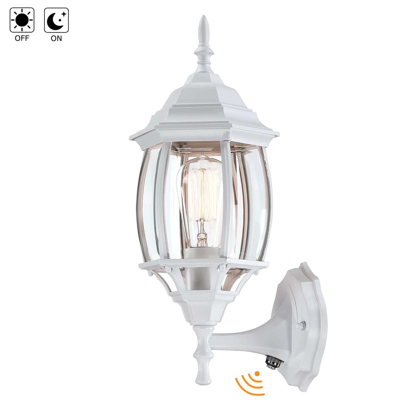 Faymart Lighting 2 Pack 16.8In White Porch Lights Dusk To Dawn  Sensor Wall Sconce White Outdoor Light Fixture For House  Dusk To Dawn Exterior Wall Light For Porch Front Door Garage  E26