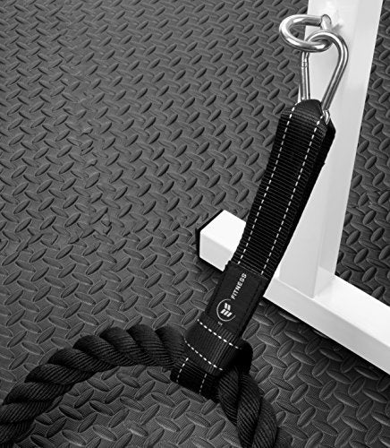 Battle Rope Anchor Strap Kit | Heavy Duty Reinforced Nylon | Easy and Fast Setup | Stops Rope Damage | Stainless Steel Car...