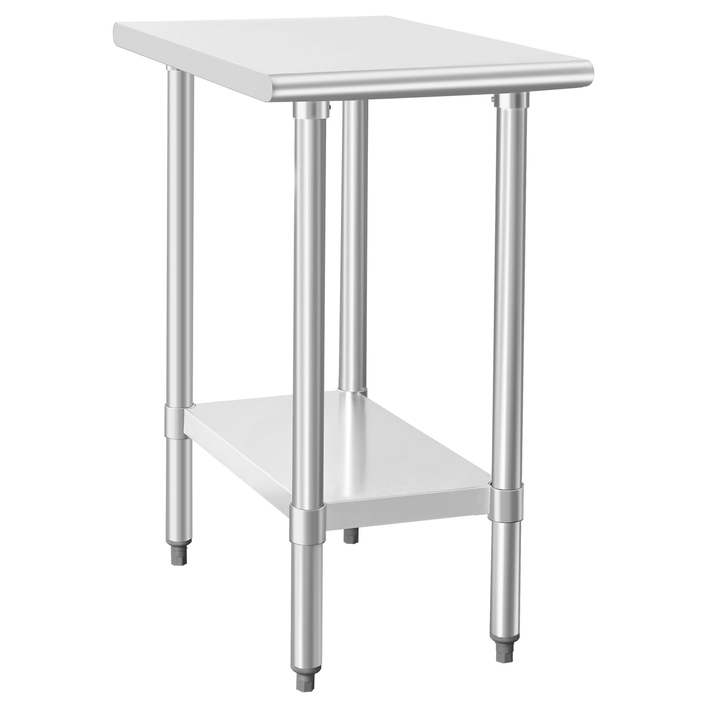 HARDURA Stainless Steel Table 30X18 Inches with Undershelf and Galvanized Legs NSF Heavy Duty Commercial Prep Work Table for Restaurant Kitchen Home and Hotel