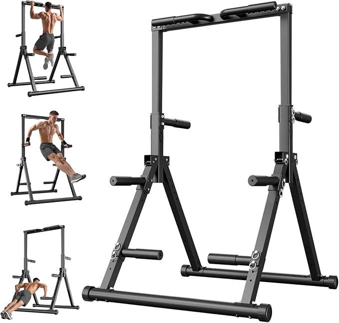 Foldable Pull Up Bar Free Standing, Strength Training Pull-up Bars Adjustable Pull Up Station, Power Tower Pull Up Bar Mul...