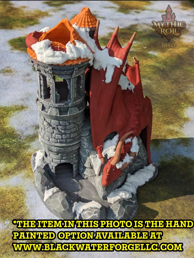 Dragon 3D Printed Dice Tower - Mythic Roll Collection - Unchained Games - Ascend to New Heights with your Rolls! (10.) Purple)