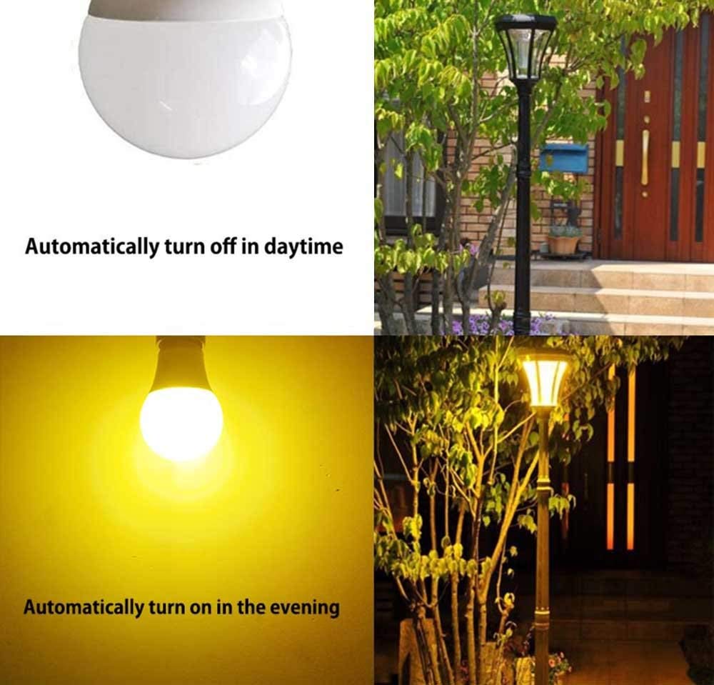 Taysing Smart LED Light Bulbs with Light Sensor, 5W, 500lm, Amber Yellow, 40W Equivalent, 2 Pack