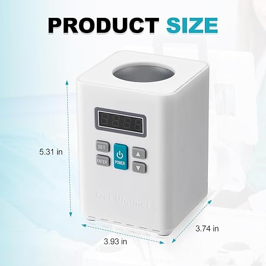 PER4MANCE Electric Single-Bottle Gel Warmer, Adjustable Temperature (93-113℉) & Overtemperature Alarm, Inverted Gel Bottle Slot to Enhanced User Comfort