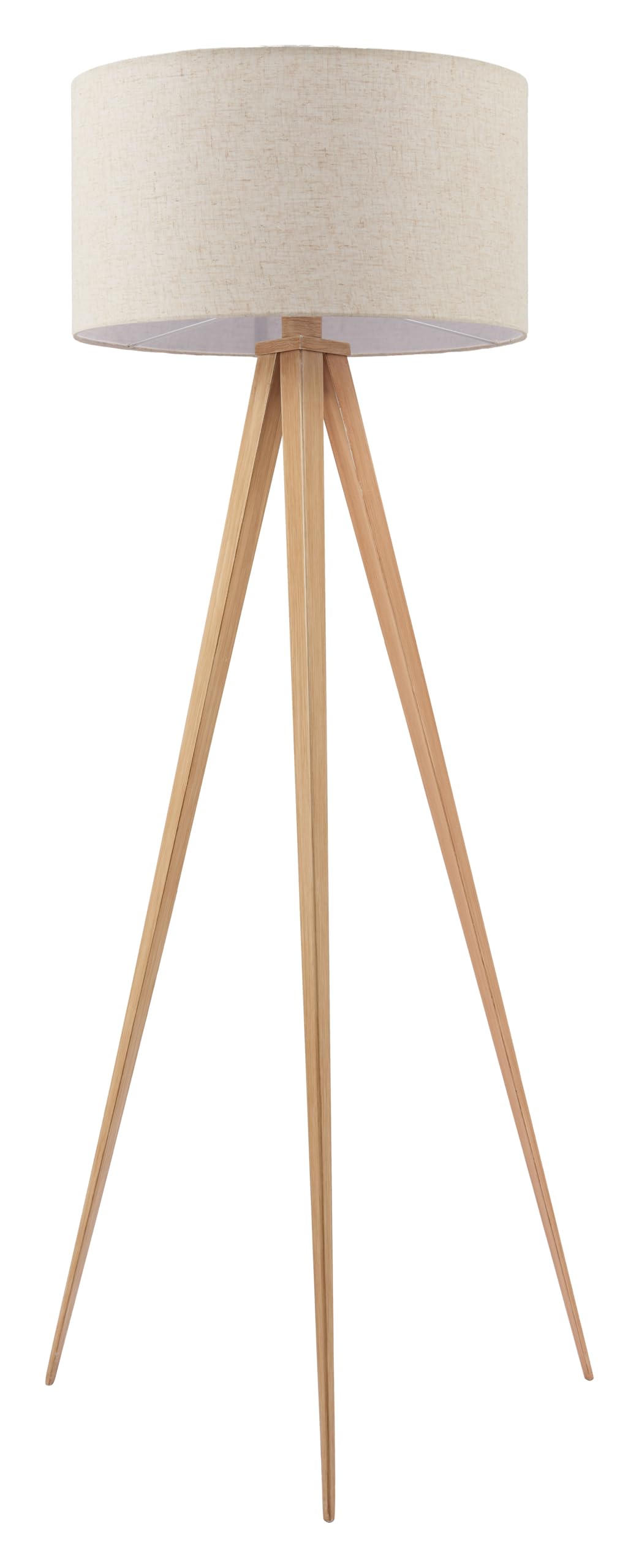 Zuo Imperial Floor Lamp, Modern Style, Beige & Natural, PVC, 23in W x 23in D x 58.9in H, Model 56183