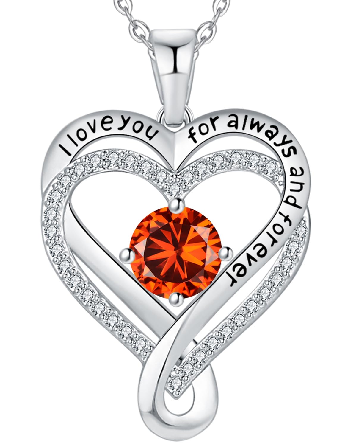 Mkhhy Birthday Gifts for Women Jewelry Infinity Love Heart Ruby Birthstone Womens Necklace Gifts for Wife Birthday Girlfriend An
