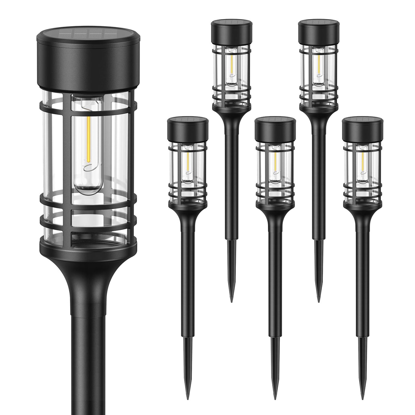 LETMY Solar Pathway Lights Outdoor, 2 Pack Solar Lights Outdoor Waterproof IP65, Bright Solar Garden Lights Outdoor, Auto On/Off Outdoor Solar Lights for Yard Walkway Driveway Landscape Garden Decor