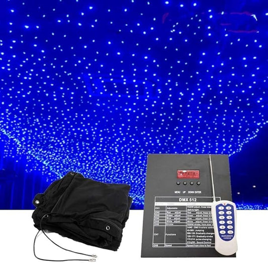 LED Lights Curtain Stage Star Light Curtain Backdrops Stage Starry Sky Cloth Background with DMX Control, for Wedding Chri...