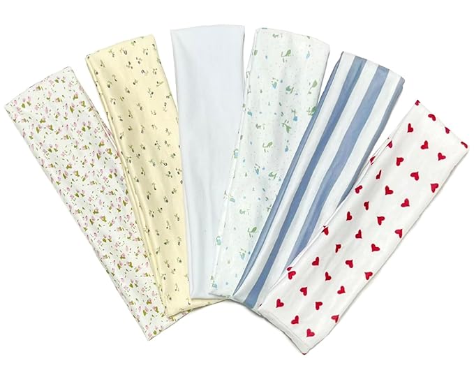 TERSE Fashion Women's Headbands for Short Hair Non Slip Elastic Floral Hairbands, Soft Fabric 2 Inches Thick Stripe Head B...