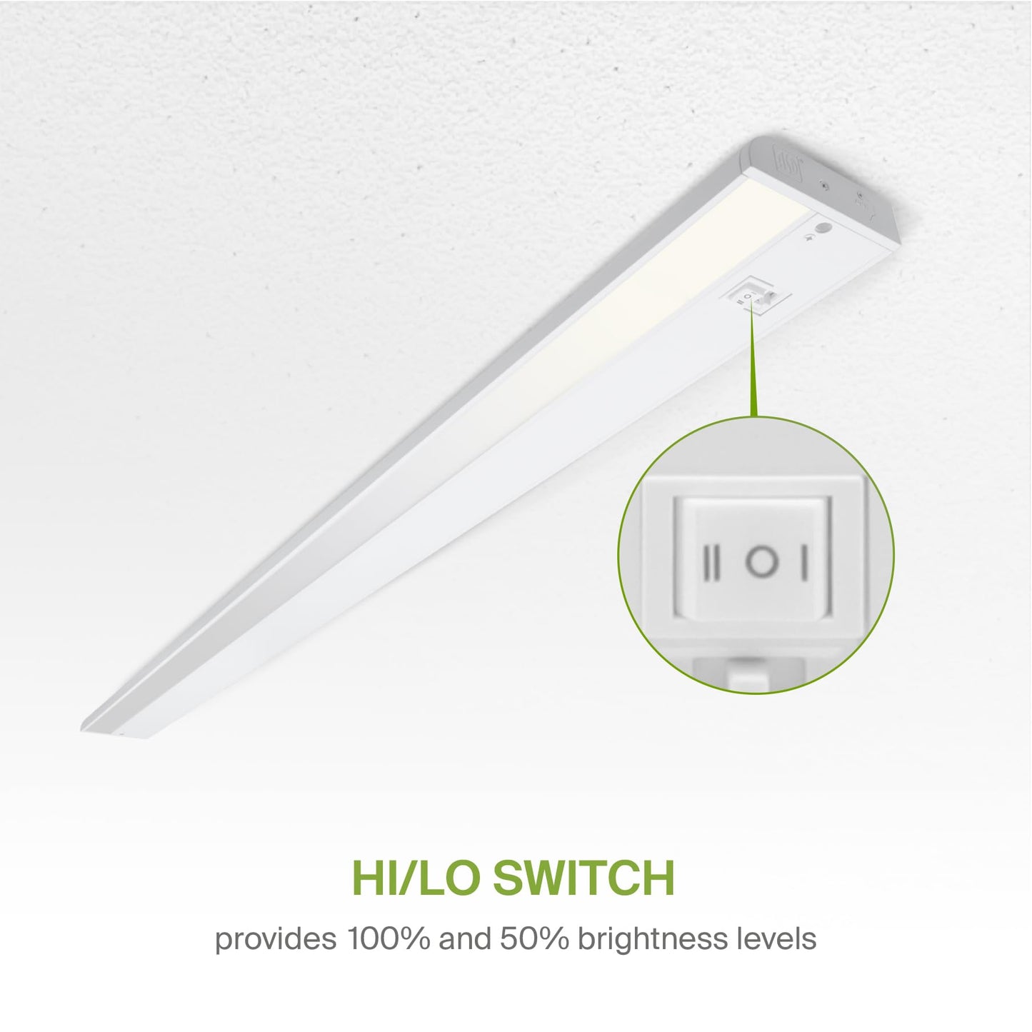 Asd Led Under Cabinet Lighting, 48 Inch, Dimmable, Hardwired/Plug-In, 3 Color Levels, Aluminum, White Finish, Model A-Ucl-48D24Cc-W