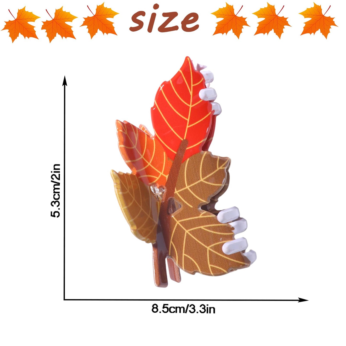 Maple Leaf Hair Clips Fall Fallen Leaves Hair Accessories Thanksgiving Hair Clip Maple Leaf Claw Clips for Women Autumn Fashion