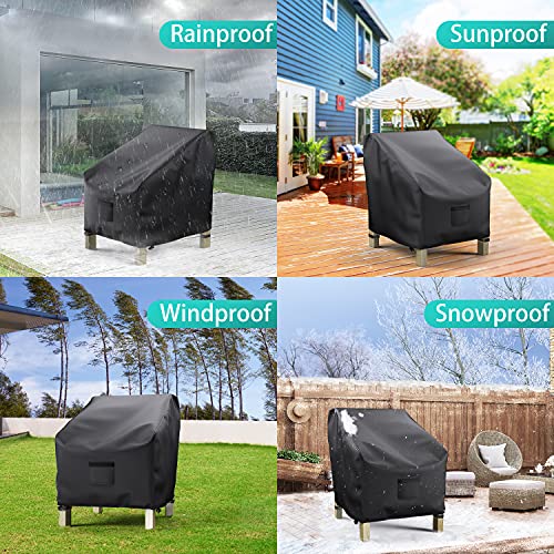 BROSYDA Patio Chair Covers for Outdoor Furniture Waterproof 2 Pack, Lawn Chair Covers 600D Heavy Duty Oxford Cloth, Large ...