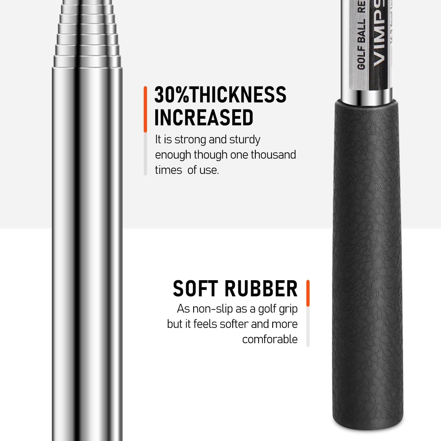 9Ft/12Ft/16.3Ft/20Ft Golf Ball Retriever for Water Telescopic, Stainless Steel Ball Retriever Tool Golf Ball Grabber
