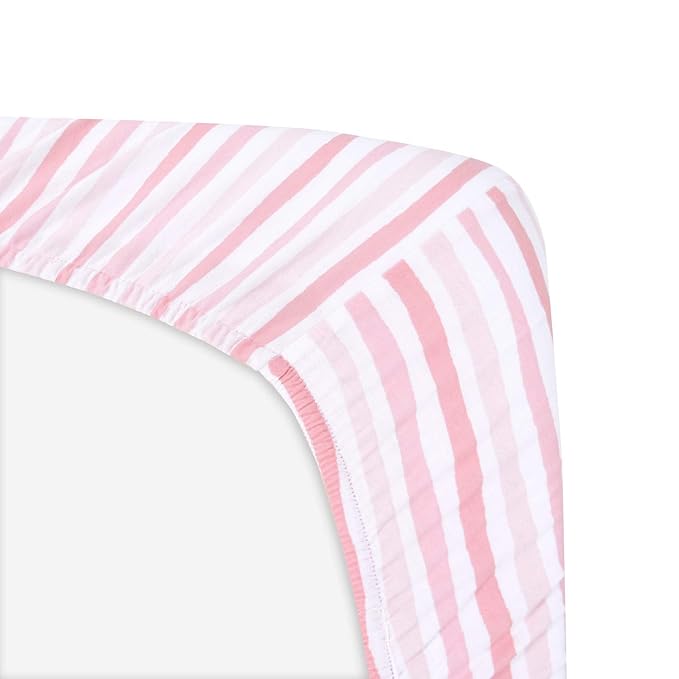 Bassinet Sheets Fit for Oval, Hourglass, Rectangle Bassinet Mattress, 2 Pack 100% Cotton Sheets for Halo, 4moms, Maxi-COSI, Delta, Baby Delight Bassinest, Unisex Fitted Sheet for Baby Girls