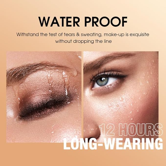 Pink Eyeshadow Stick Makeup, Long-Lasting Waterproof Eye Shadow Pencil, Hypoallergenic Smudge-Proof Glitter Primer Palette Shimmer Eyeliner, Easy to Blend Eye Make Up