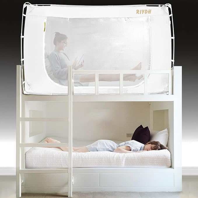 Bed Tent Bed Canopy Bunk Twin Size Tents for Adult and Kids- Portable Dream Tent Indoor Sleeping Tents 70% Blackout with 3 Doors Breathable Big Space Tents