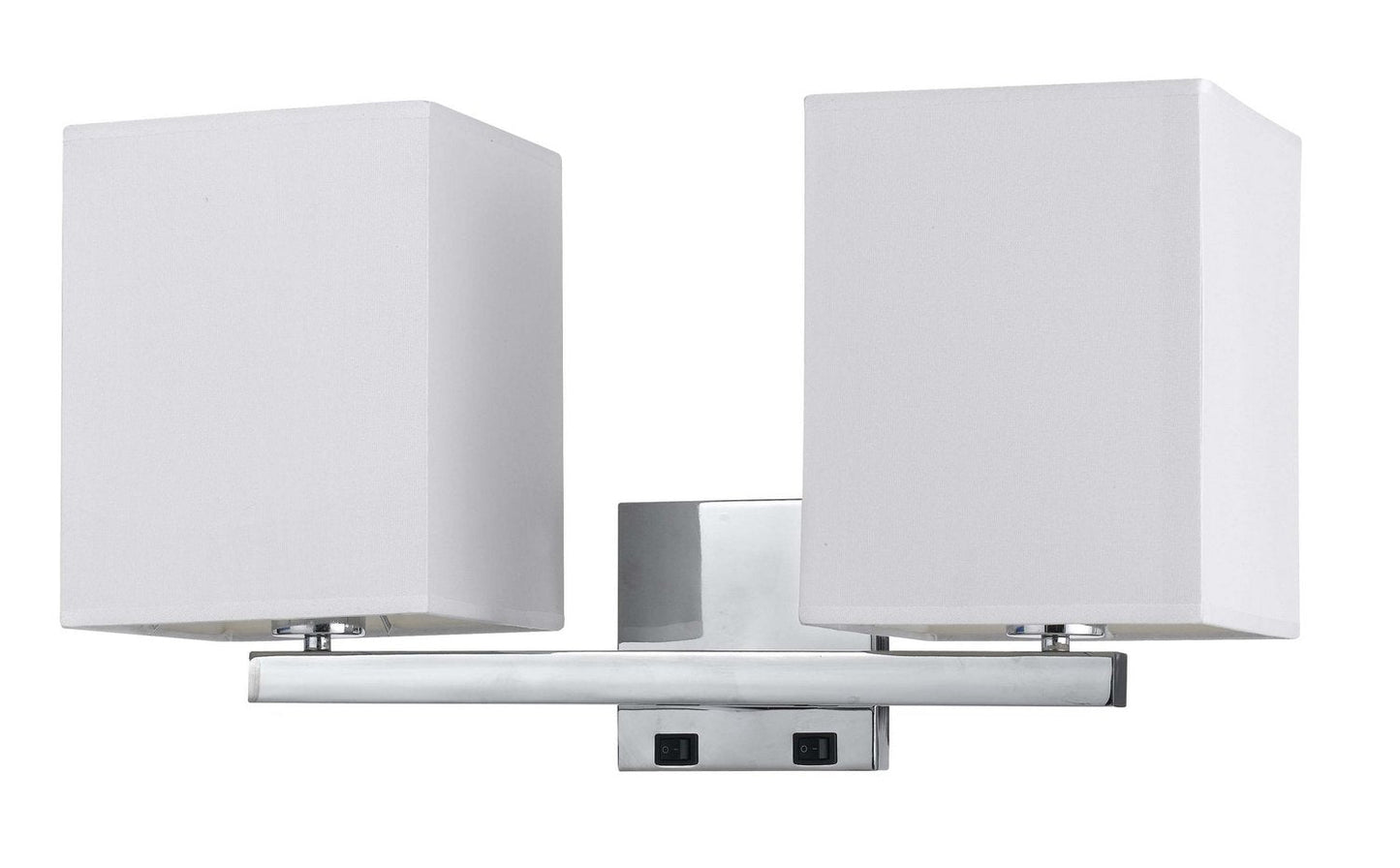 Cal 60W X 2 Wall Lamp, Brushed Steel, Metal, 21inL x 8.25inW x 12inH, Model LA-8028W2L-1-B