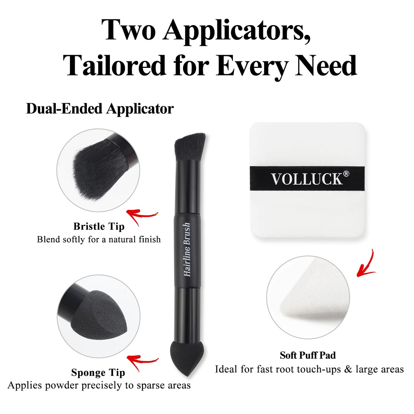 VOLLUCK Root Touch up Powder, Long-lasting Gray Hair Cover up Powder for All Hair Types, Waterproof for Women and Men (Light-Blo
