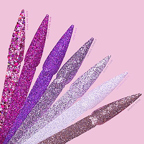 Kiara Sky Nail Art 3D Glitter 1 oz | Sprinkle On Collection | Mix with Acrylic, Gel Polish or dip Powder | Galaxy Rose