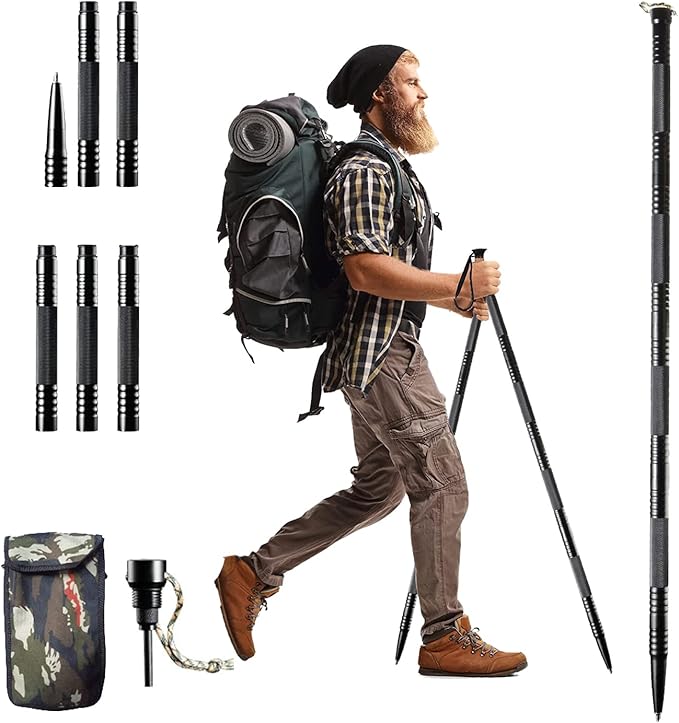 Sindh Trekking Poles, Multifunctional Adjustable Aluminum Hiking Walking Sticks, Collapsible, Lightweight, Shock, Ultralig...
