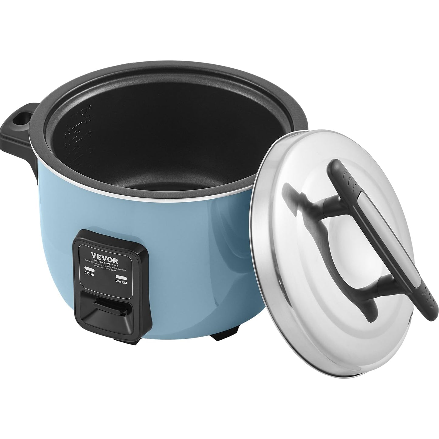 VEVOR Commercial Rice Cooker, 50-Cup Rice Cooker, 10.57 Qt / 10 Liter Large Rice Cooker and Warmer with Nonstick Inner Pot, Fast Cooking and 24-Hour Keep Warm, with Rice Cup and Paddle, for Restaurant