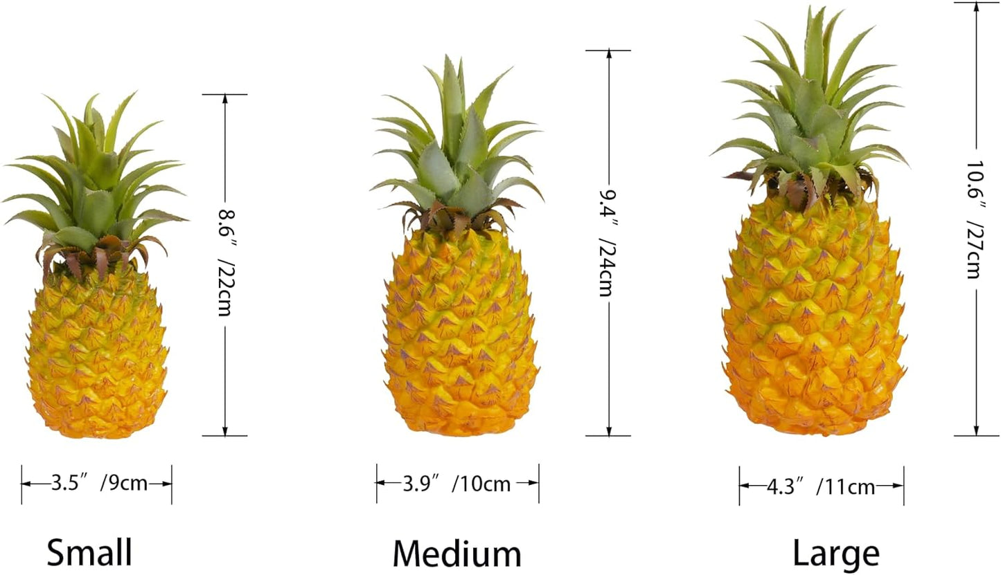 QIRMIZI 2 Pack Artificial Pineapple -Simulated Fruit Decoration, Lifelike Fake Fruit Model, Perfect for Home Decor, Kitchen, Party & Photography Prop – Realistic & Eco-Friendly,Yellow Meduim