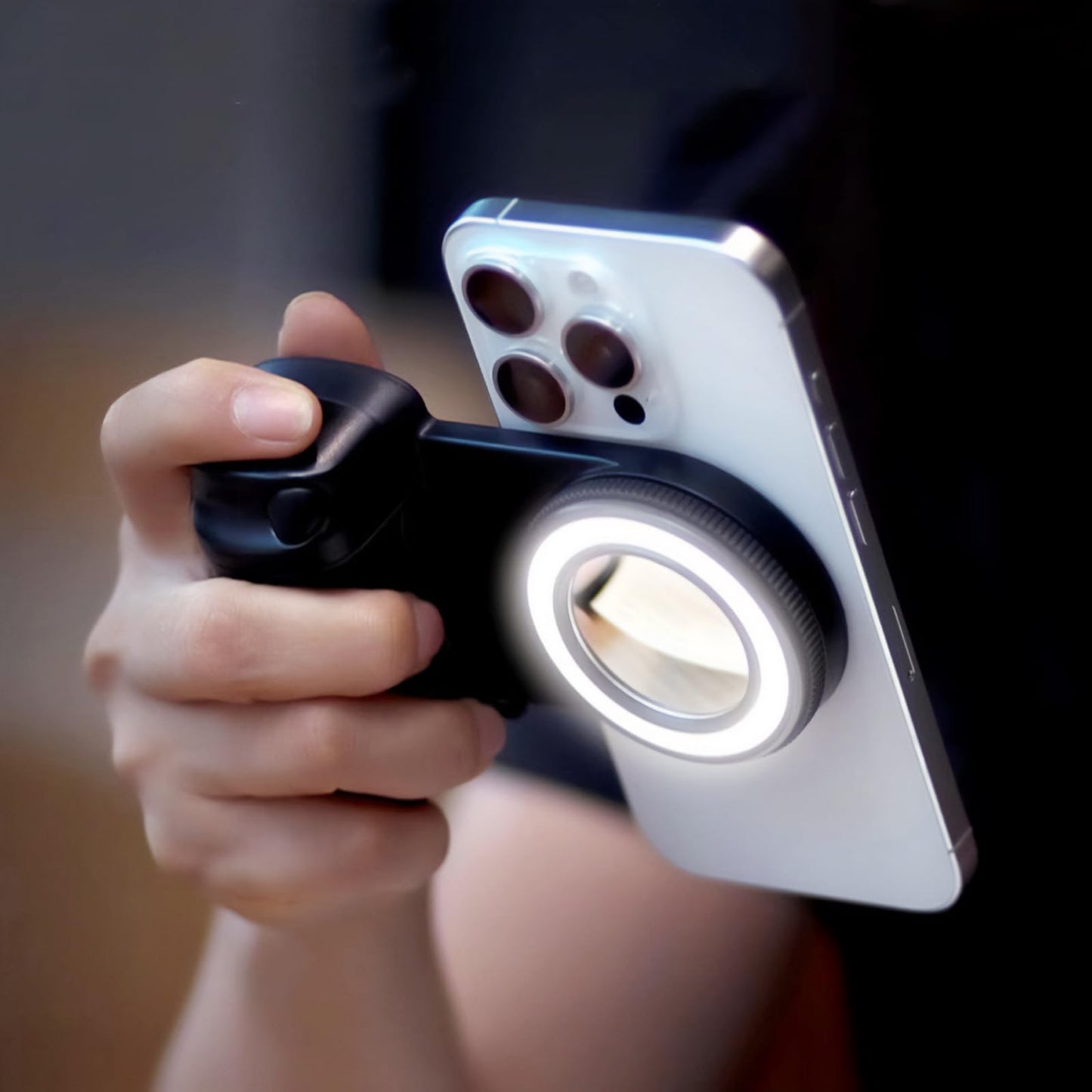 Magnetic Selfie Ring Light, Snap Grip With Detachable Bluetooth Remote Control For Iphone, Rechargeable Led Fill Light, Smartpho