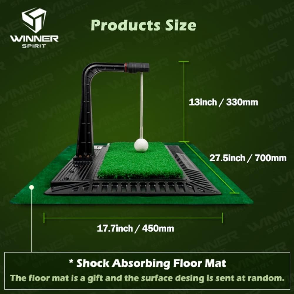 WINNER SPIRIT Real Swing 300 Golf Swing & Hitting Trainer, True Impact, Checking Path After Swing Practice Mat Groover Training Aid, Height Adjustable