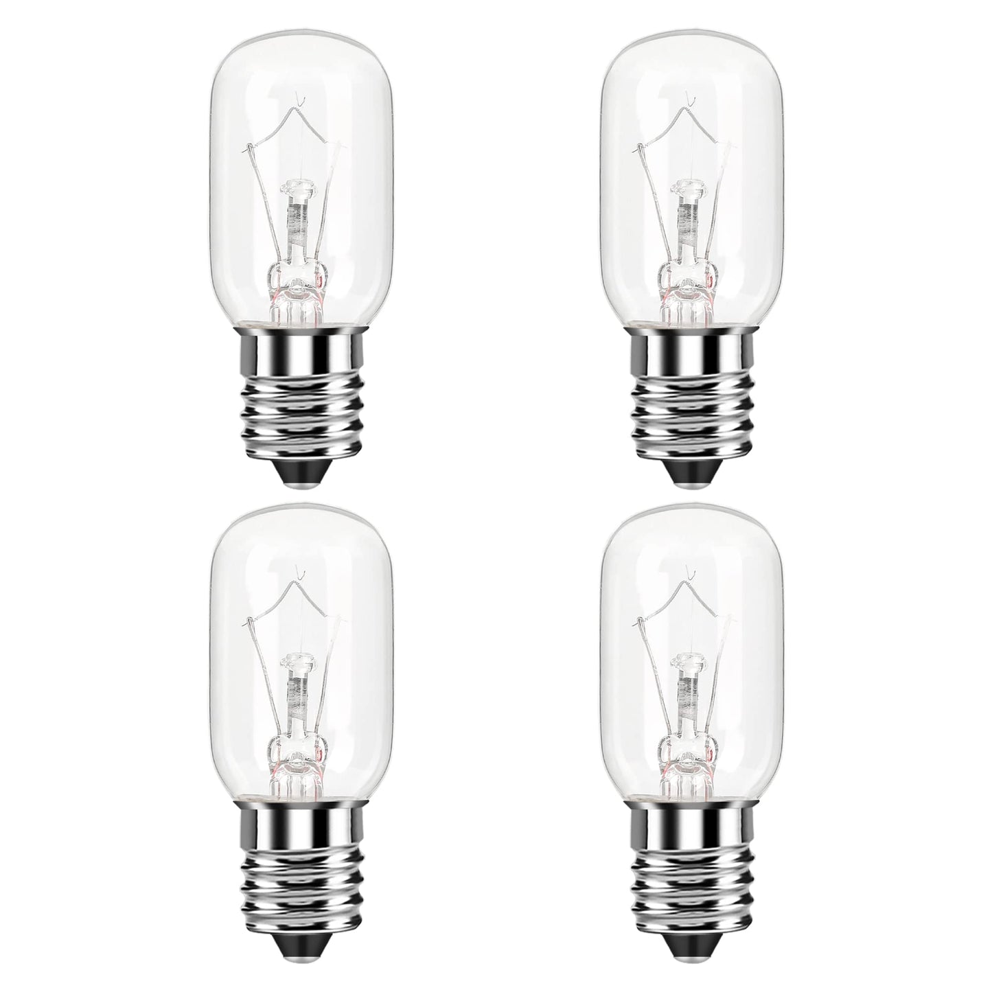 Microwave Light Bulb for Appliance Refrigerator, Over Stove Range Hood, Lava Lamp T8 40 Watt 125V E17 Intermediate Base Warm White Replacement as 8206232A, 1890433, AP4512653, WB25X10030 Pack of 4