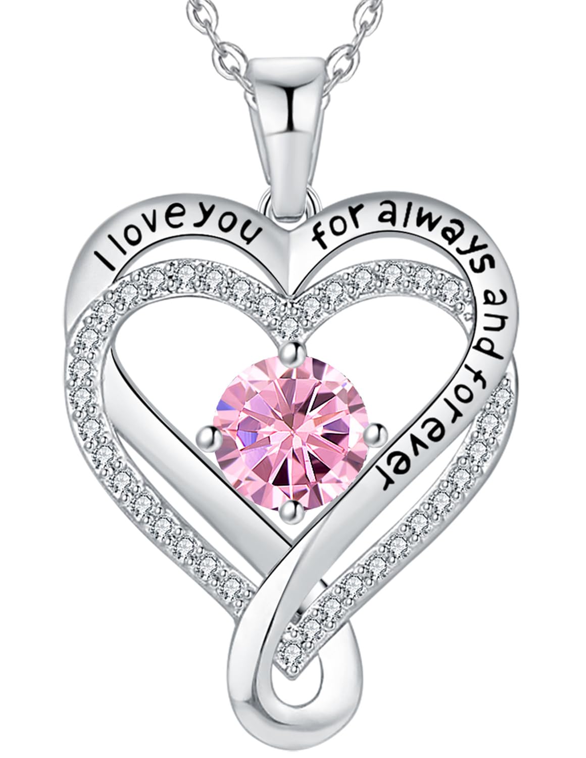 Mkhhy Gifts for Women Birthday Anniversary Wife Gifts Infinity Heart Birthstone Women Jewelry Girlfriend I Love You Gift for Mom