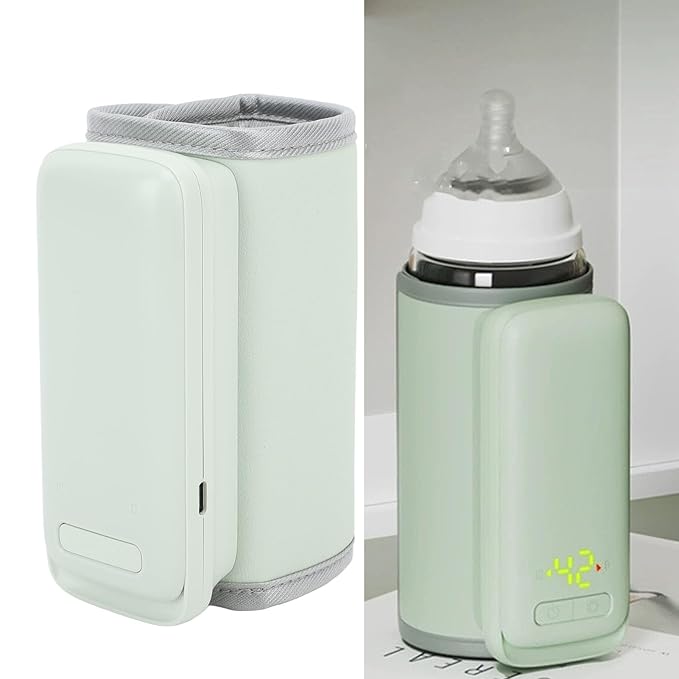 Baby Bottle Warmer, Portable Bottle Warmer, Fast Heating Travel Baby Milk Warmer with LED Display, Constant Temperature Travel Bottle Warmer for Home Family Travel