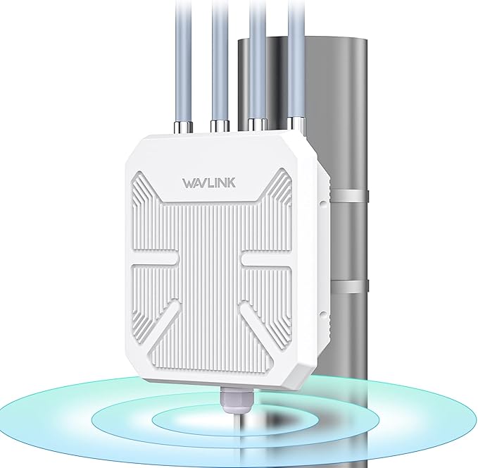 WAVLINK AX1800 Outdoor WiFi 6 Extender, IP67 Weatherproof Outdoor Access Point, High Power Long Range WiFi Extender Signal...