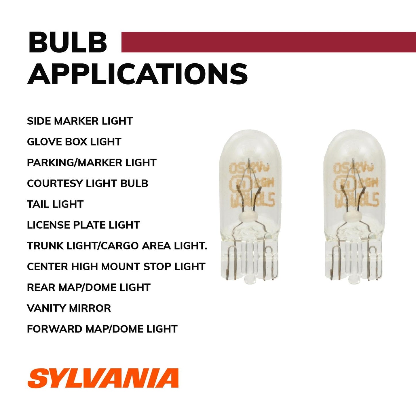 Sylvania 2825 Long Life Miniature Bulb - Ideal For Interior Lighting, 2 Count Pack