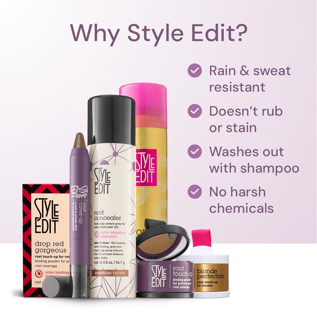 STYLE EDIT DARK BLONDE Root Concealer Touch Up Spray, Instantly Covers Greys And Dark Roots - Professional Salon Quality Blonde