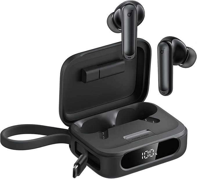 Soundcore P41i by Anker, Adaptive Noise Cancelling Earbuds with Portable Phone Charger and Built-in Lightning Adapter, 12H...