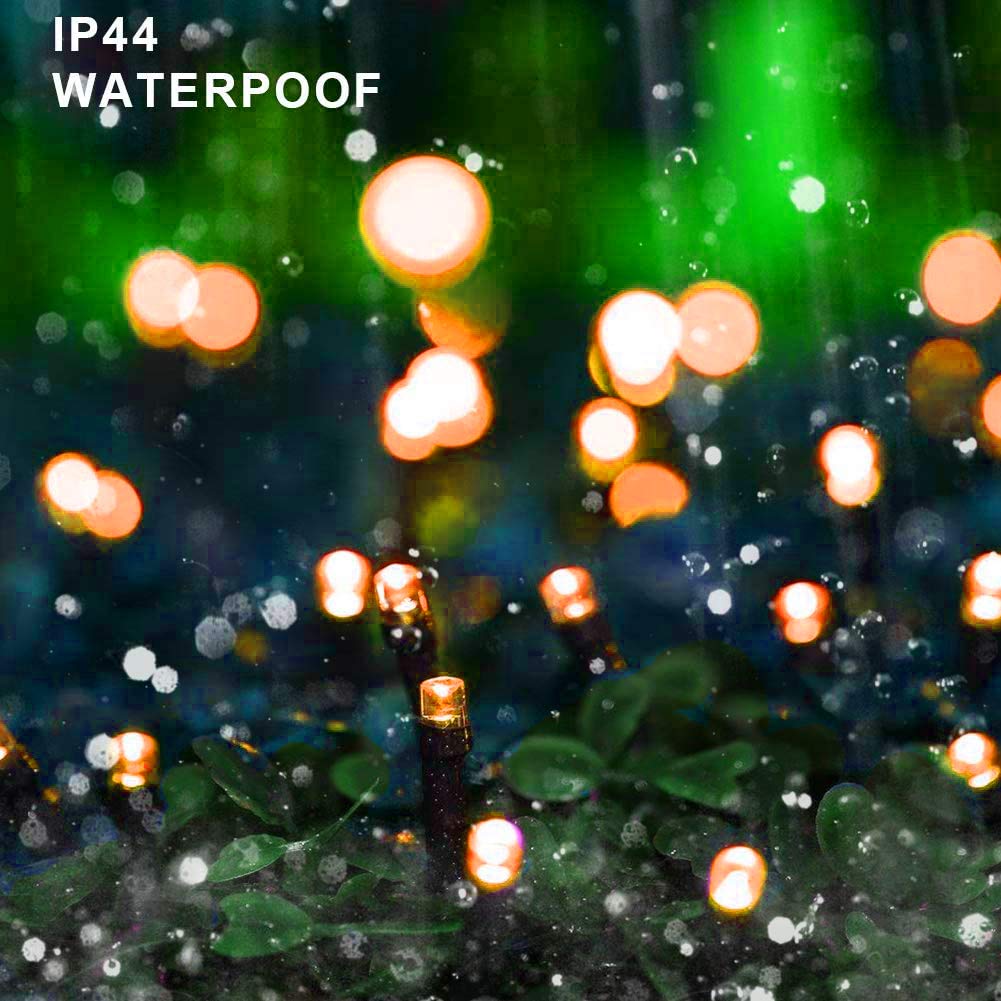 HOME LIGHTING Halloween String Lights 66FT 200 LED Waterproof 8 Modes Green Wire Orange HB-200COI