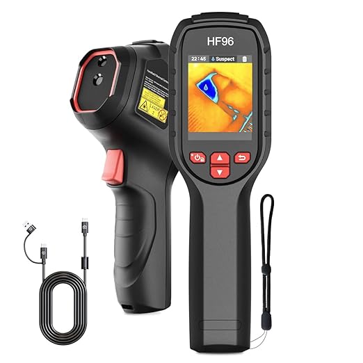 HF96 Thermal Camera with Laser Pointer, Intelligent Scene Detection, Super Resolution 240 x 240, -4°F~1022°F, Thermal Imag...