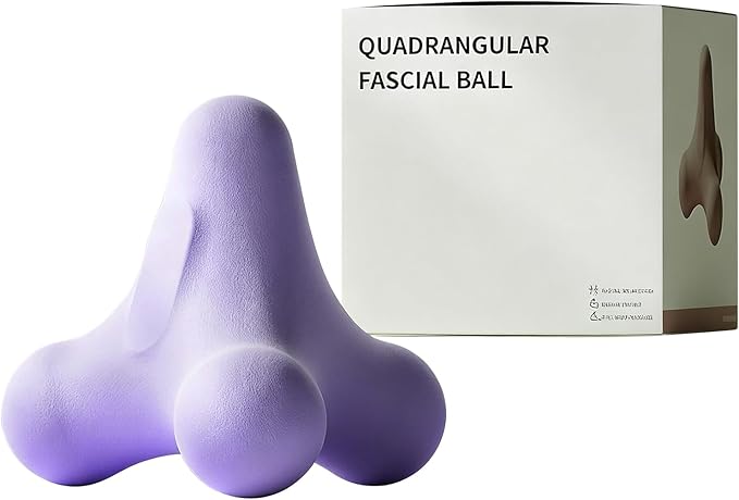 4-Node Quadrangular Fascia Massage Ball - Portable Trigger Point Therapy Tool for Muscle Relief, Myofascial Release & Faci...