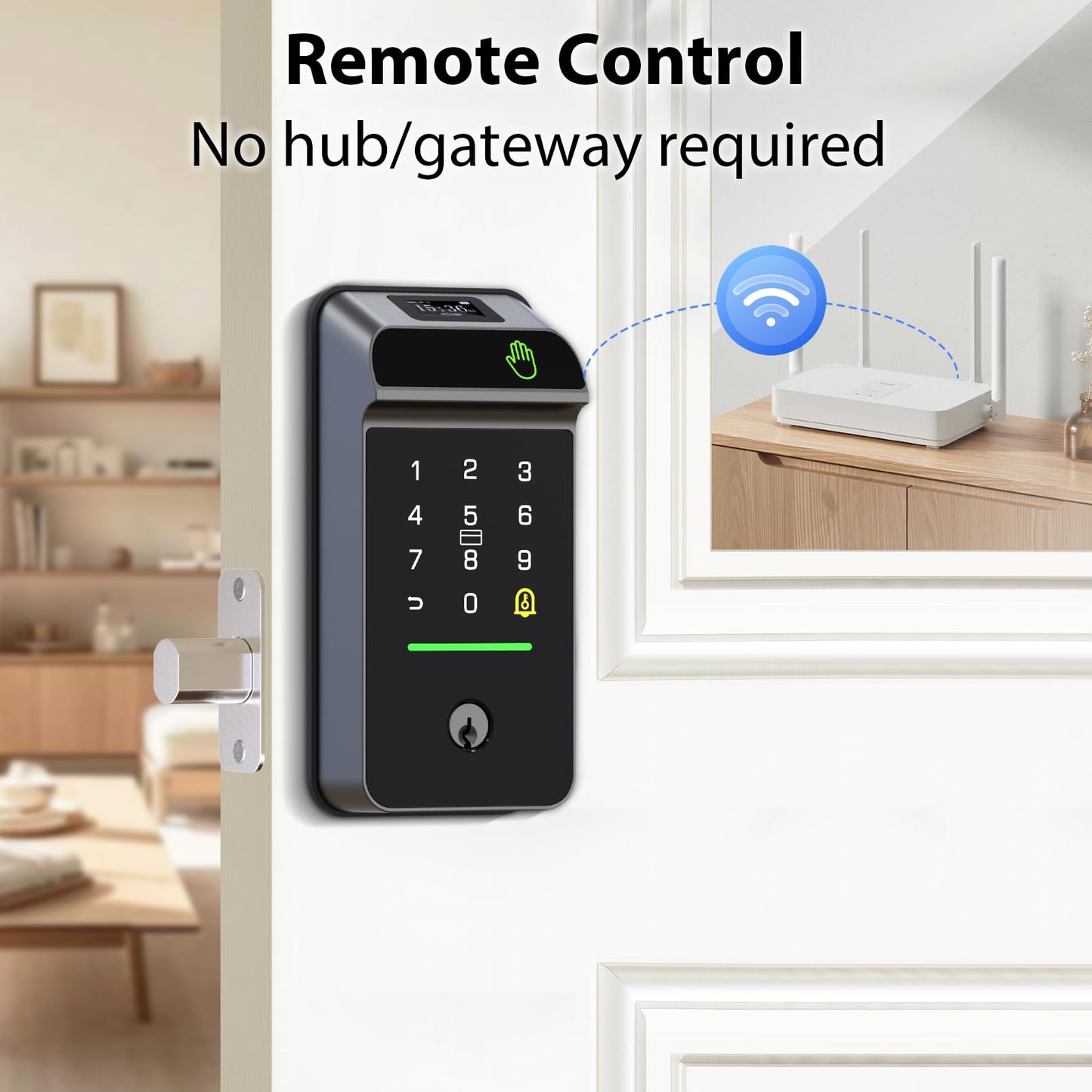 eLinkSmart Palm Vein Smart Door Lock Built-in WiFi, 6 in 1 Keyless Entry Door Lock with App Remote Alexa Control Auto Lock Rechargeable Battery, Waterproof Front Door Deadbolt No hub No Drilling