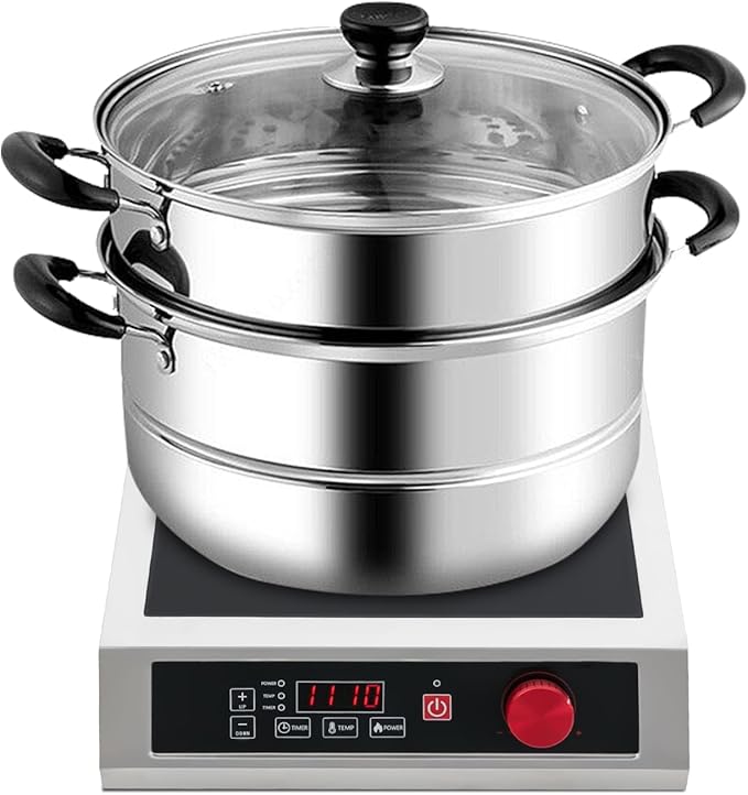 3500W Commercial Induction Cooktop, Professional Portable Induction Cooktop with LED Digital Display, Portable Countertop Burner with 10-Speed Temperature/Power Adjustable