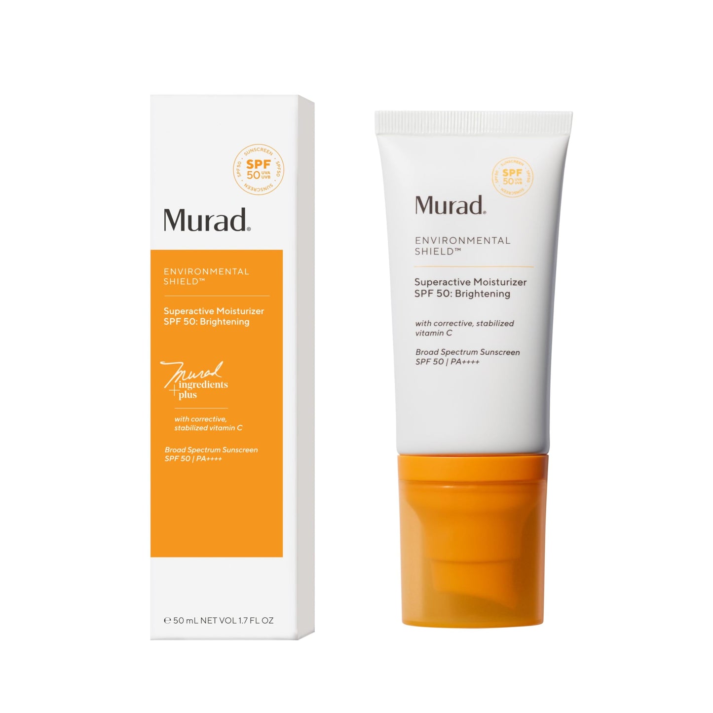 Murad Superactive Brightening Moisturizer SPF 50 - Vitamin C Packed Hydrating Ulta Sheer Facial Sunscreen W/Lipid-boosting Techn