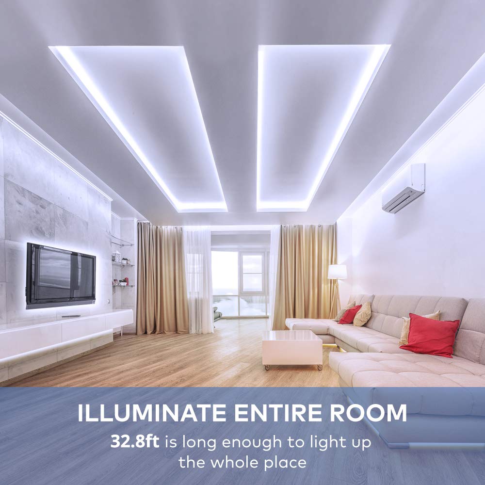 Govee LED Strip Lights, 32.8ft Dimmable White Light, 600 LEDs, Model H6187, Plastic Material, Daylight White