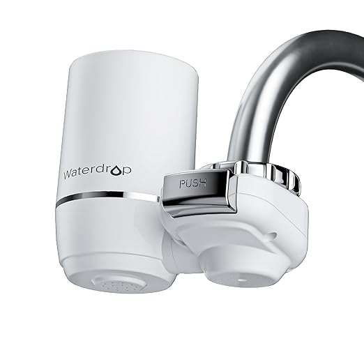 Waterdrop Ultra Filtration System for Skin Care, Faucet Water Filter, NSF Certified, 320 Gallons, Tap Water Filter, Reduces Chlorine, 𝐅𝐢𝐭𝐬 𝐒𝐭𝐚𝐧𝐝𝐚𝐫𝐝 𝐅𝐚𝐮𝐜𝐞𝐭, White(1 Filter)