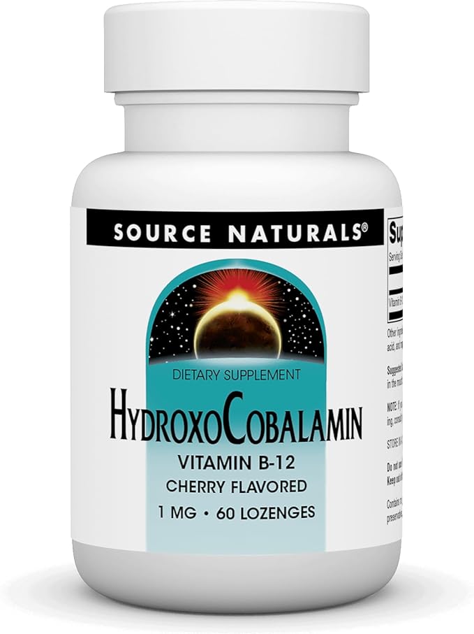 Source Naturals HydroxoCobalamin, Vitamin B-12, 1 mg - 60 Cherry Flavored Lozenges