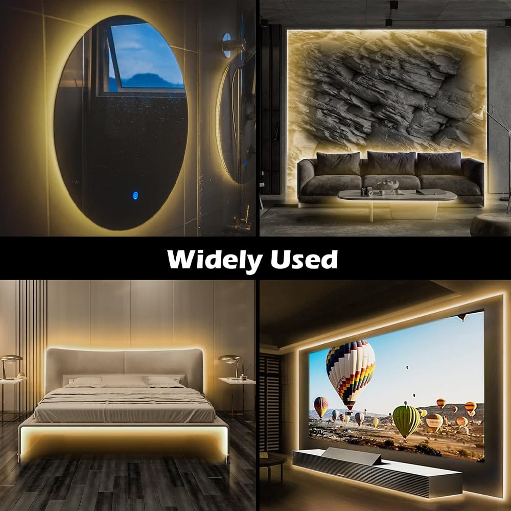 Zslaifu 24V Cob Led Strip  Led Strip For Bedroom  Touch Dimmable Led Strips  Warm White Led Light Strip  Cob Flexible Light For Bedroom Cabinet Vanity Mirror Diy Lighting