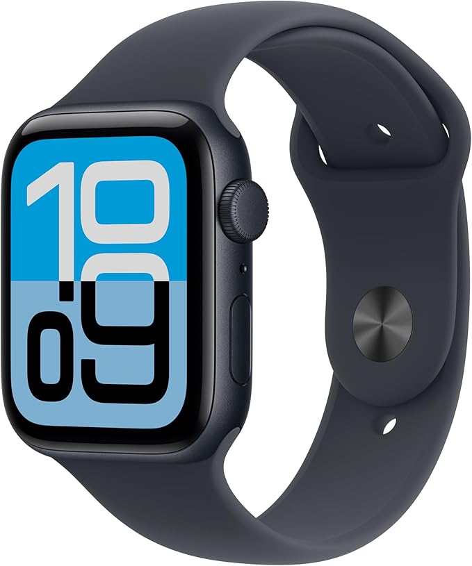 Apple Watch SE 3 [GPS 44mm] Smartwatch with Midnight Aluminum Case with Midnight Sport Band - M/L. Fitness and Sleep Track...