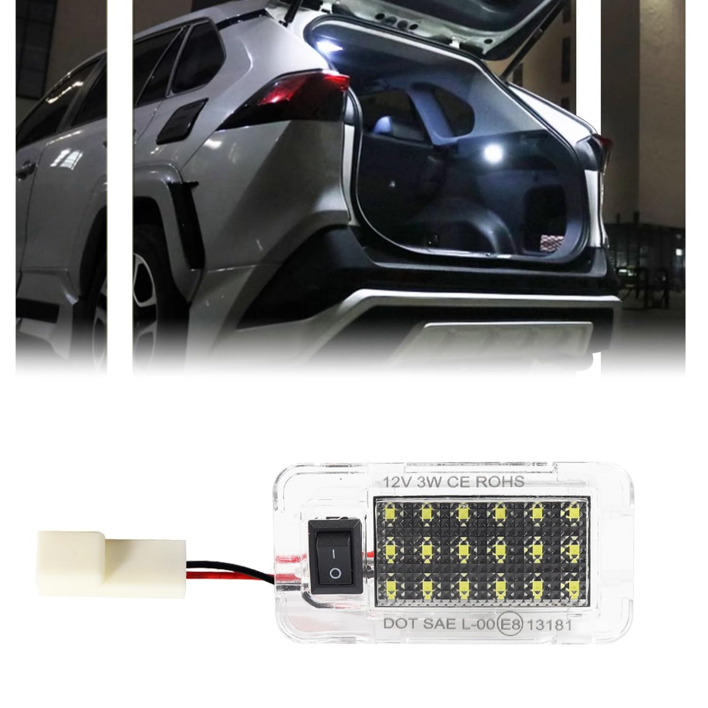 Gsowo Led Luggage Compartment Light For Toyo-Ta Rav4 2022 2023 2024 2025  Cargo Lamps Decorative Atmosphere Lamp  Rav4 Accessories Trunk Ceiling Lighting  1 Pc  White