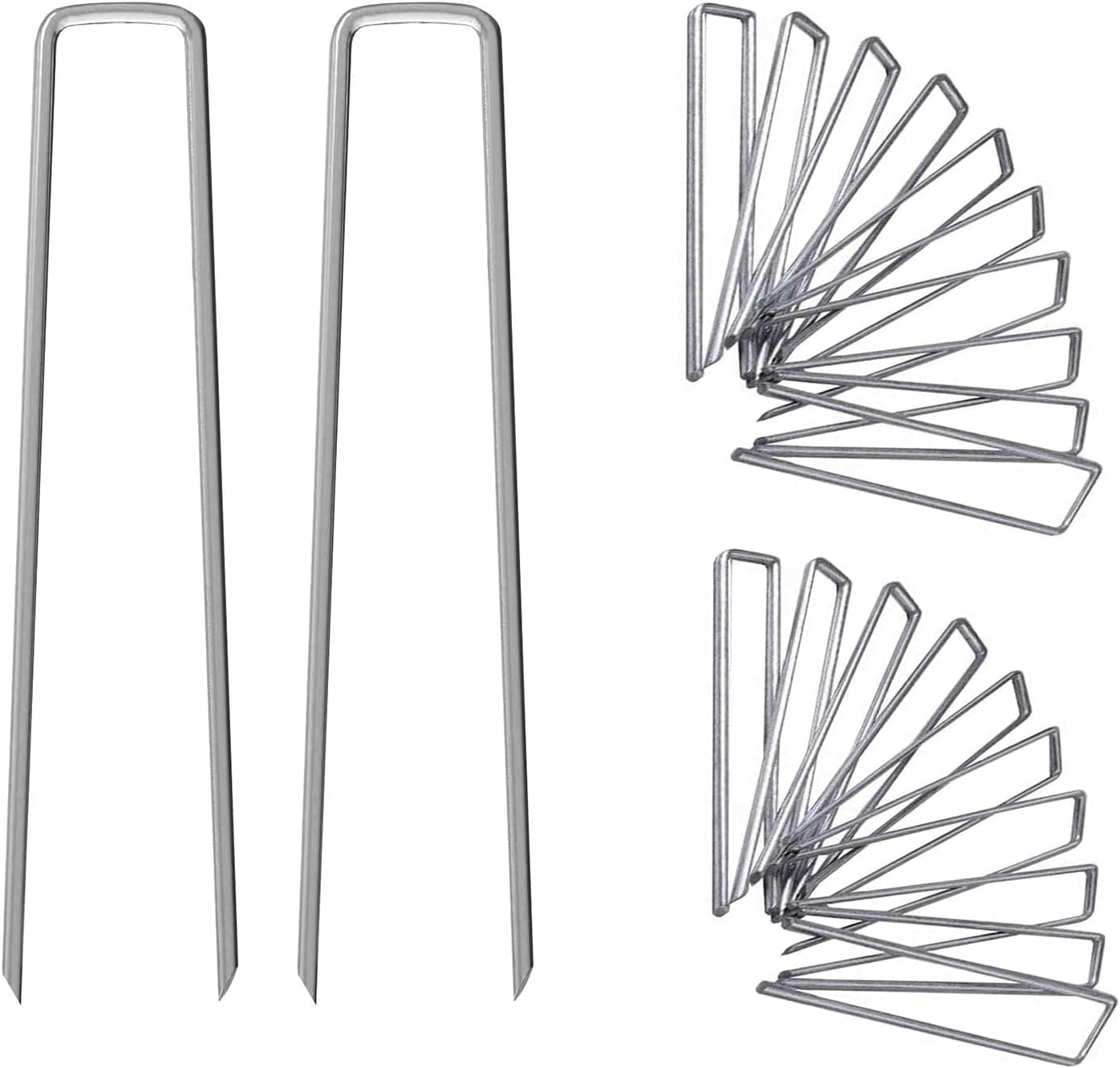 6 Inch Galvanized Garden Landscape Staples Stakes 25 50 100 PCS Anti-Rust Garden Staples U-Shaped Landscape Pins for Secure Lawn Fabric (100, 6 Inch)