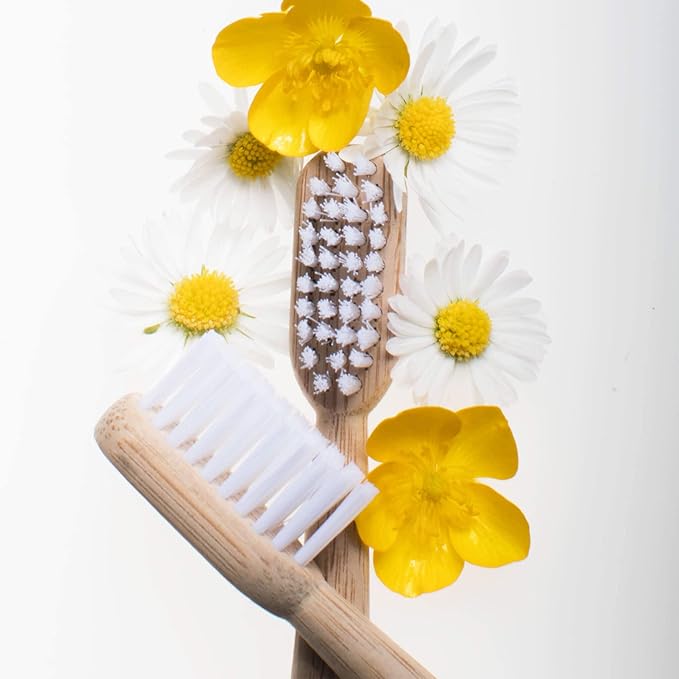 MABLE Bamboo Toothbrush for Adults – Soft Bristle, Compostable Wooden Toothbrushes, Available in 2 Pack and 4 Pack (Soft Bristles (Pack of 2)