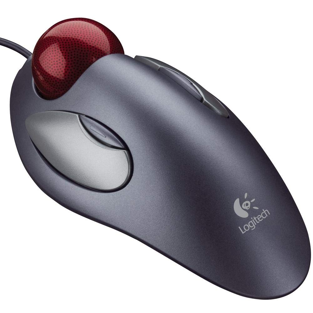 Logitech Trackman Marble Trackball Mouse - Wired USB Ergonomic Mouse for Computers, with 4 Programmable Buttons -Like New